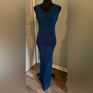 Shade & Shore Indigo swim suit cover up Knit Dress NWT M&XL